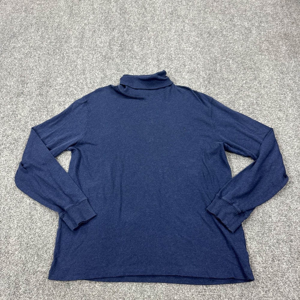 Polo Ralph Lauren Sweater Mens XL Blue Turtleneck Cotton Knit Pullover Casual